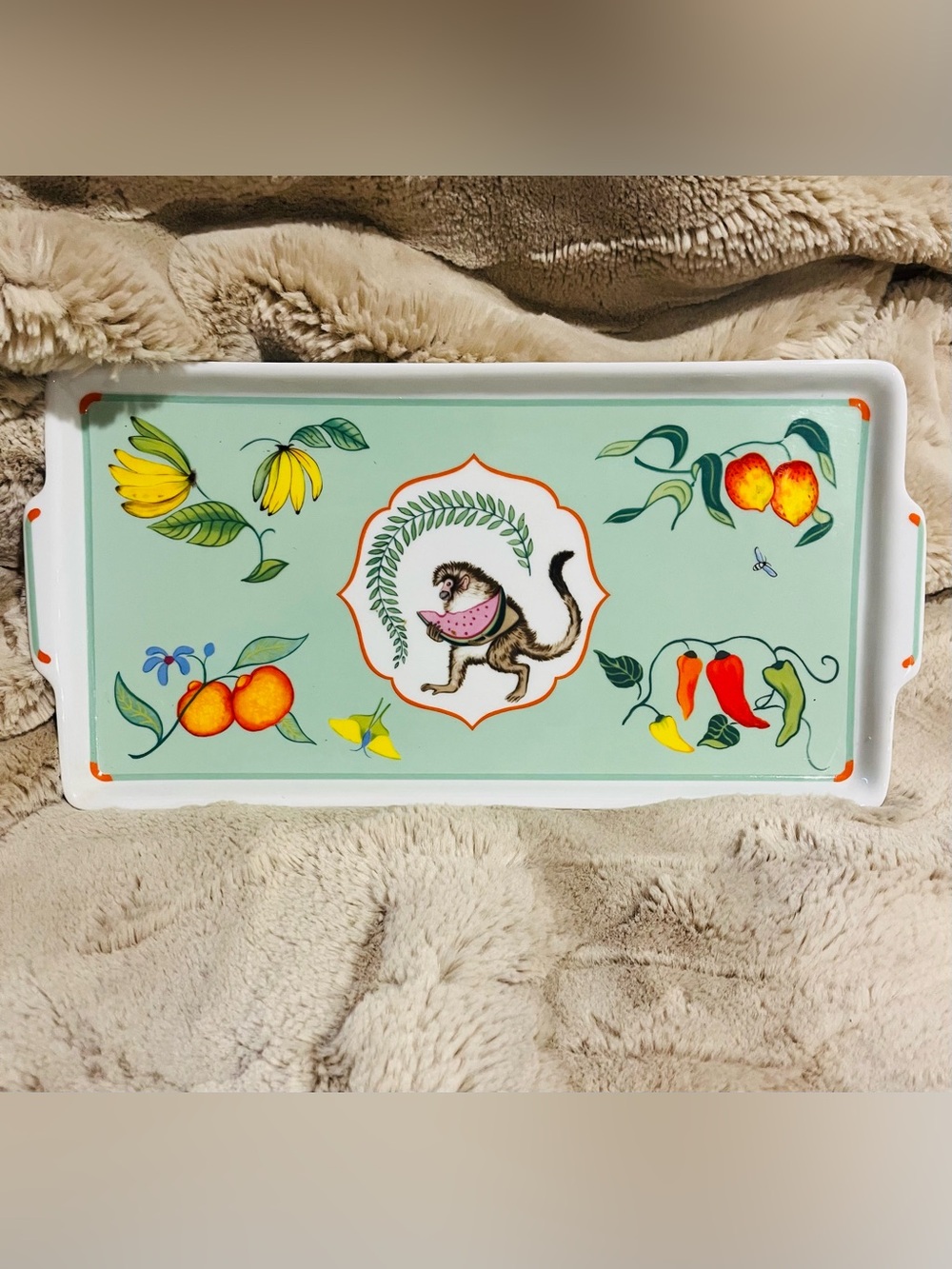 Lynn Chase “Monkey Business” Rectangular Serving Platter Dish RARE